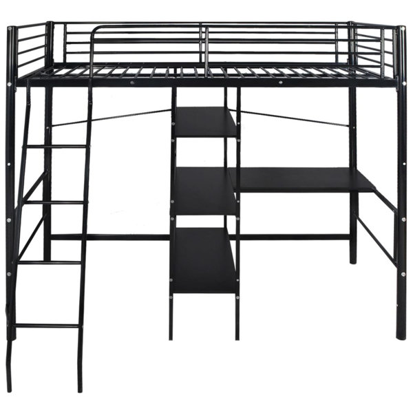 East Urban Home Extra Long Twin Loft Bed with BuiltinDesk by East